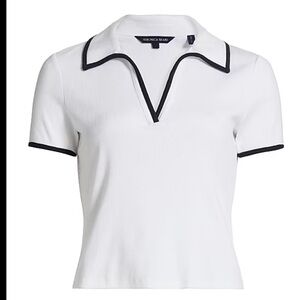 NWOT Veronica Beard Kearney Open Collar Polo Shirt
